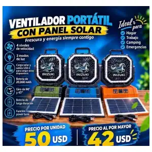 Ventilador Recargable Solar Inusuki miniatura 1
