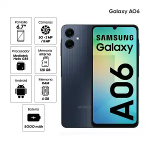 Samsung Galaxy A06 + Cover + Mica + Cargador + Cable de Datos miniatura 1